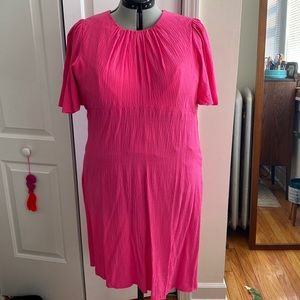 Calvin Klein Barbiecore flutter sleeve Rayon dress Size 12